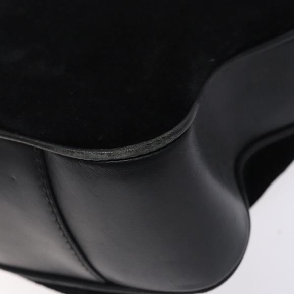 GUCCI Bamboo Hand Bag Suede Black Gold 001 1014 1638 Auth ep9866 - Picture 9 of 16